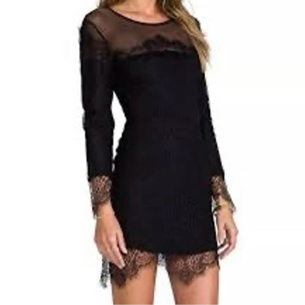 Elegant For Love & Lemons Black Lace Dress